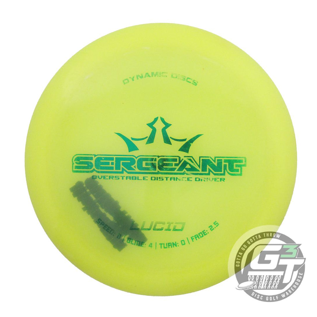 USED Dynamic Discs Lucid Sergeant 173g Yellow Green Foil Driver Golf Disc