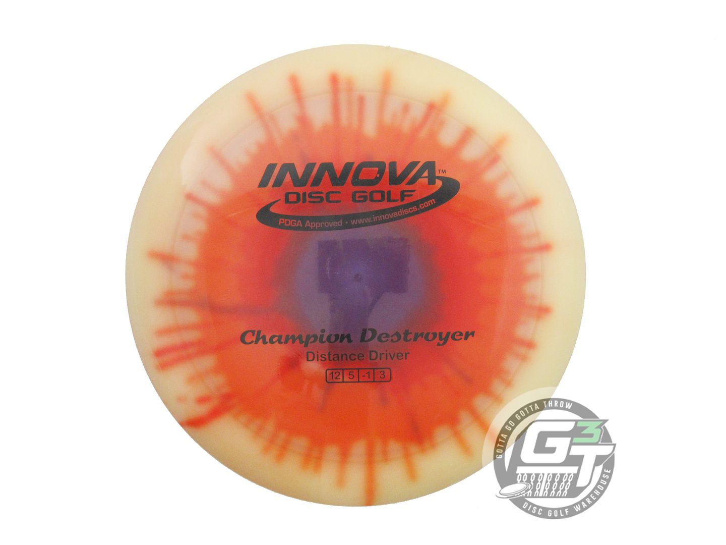 USED Innova I-DYE Champion Destroyer 171g Orange Burst Distance Driver Golf Disc