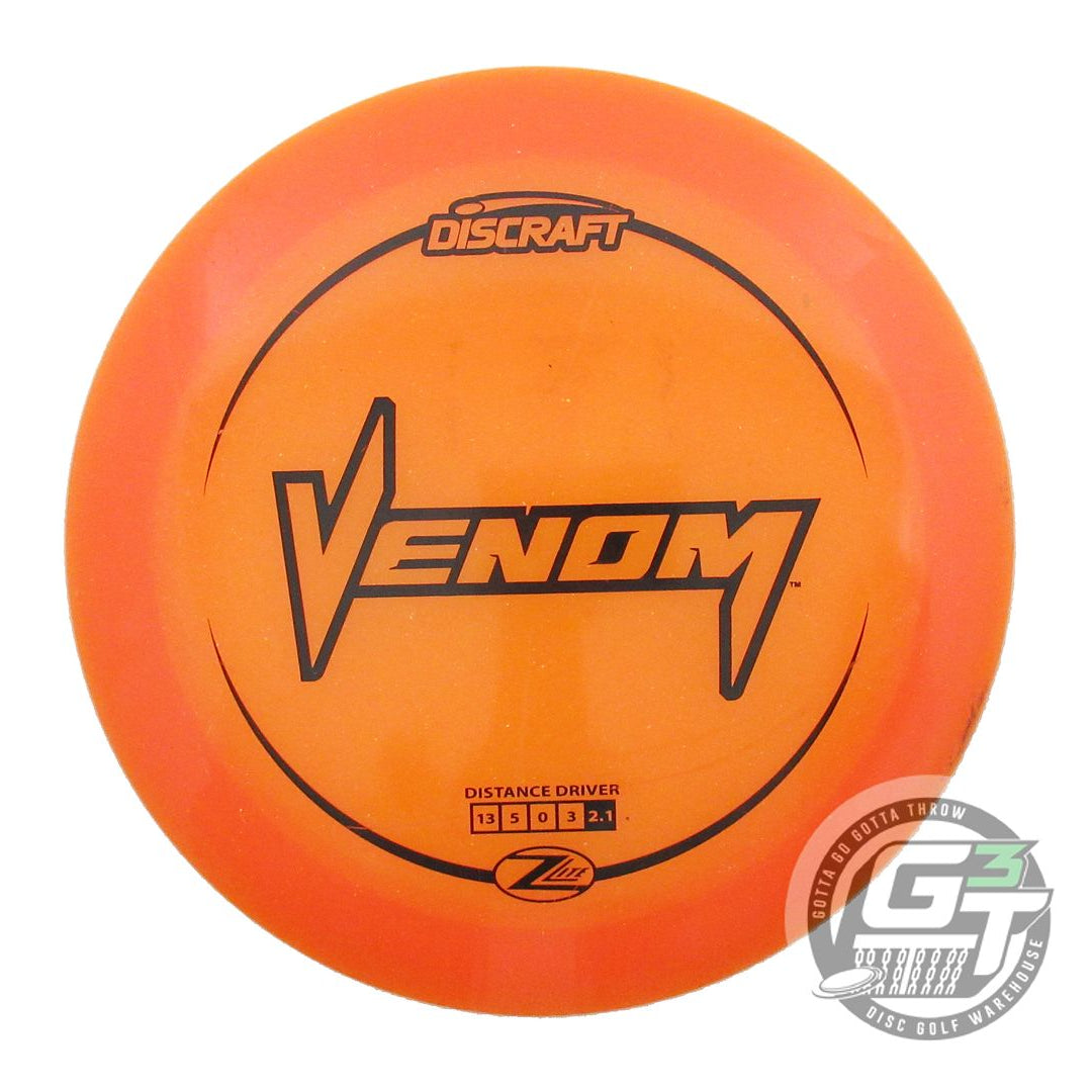 USED Discraft Z Lite Venom 159g Orange Black Stamp Distance Driver Golf Disc