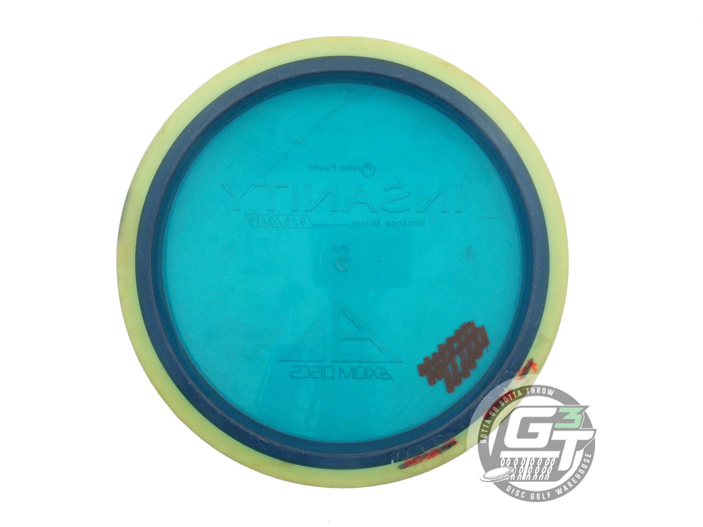 USED Axiom Discs Proton Insanity 164g Blue Yellow Rim Distance Driver Golf Disc