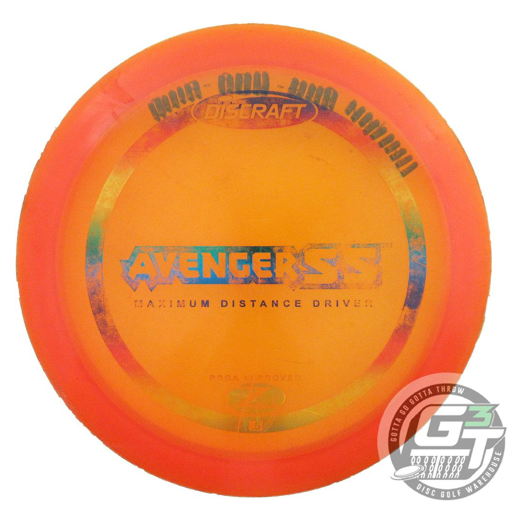 USED Discraft Z Avenger SS 167g Orange Rainbow Foil PFN Distance Driver Disc