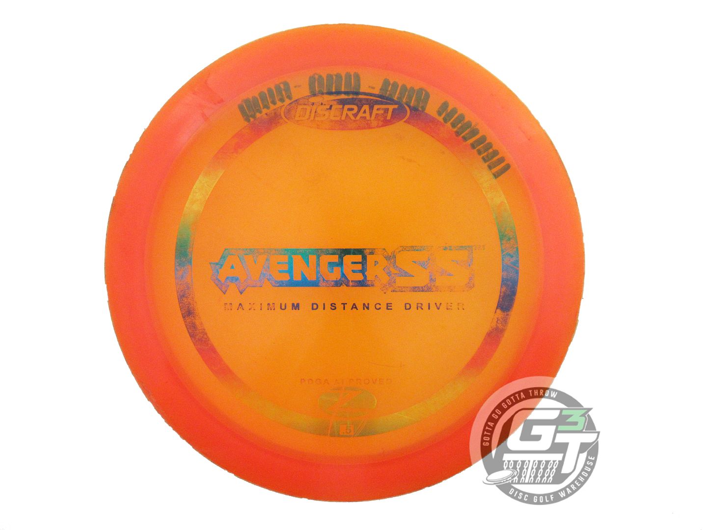 USED Discraft Z Avenger SS 167g Orange Rainbow Foil PFN Distance Driver Disc