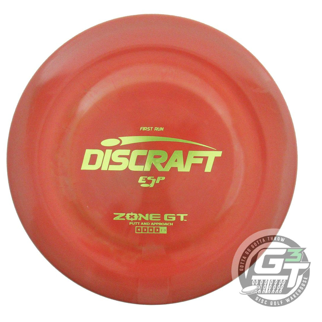 USED Discraft FIRST RUN ESP Zone GT 176g Burnt Orange Lime Foil Putter Golf Disc