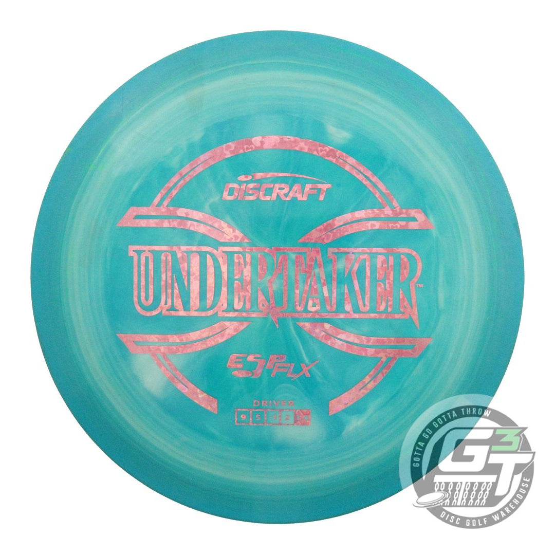 USED Discraft ESP FLX Undertaker 173g Teal-Green Pink Heart Foil Driver Disc