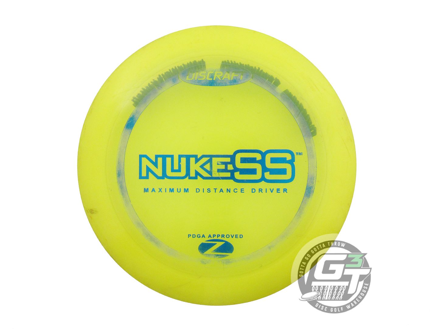 USED Discraft Z Nuke SS 173g Yellow Blue Foil PFN Distance Driver Golf Disc