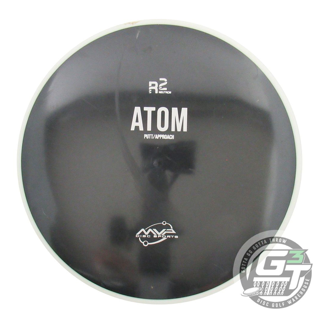 USED MVP Disc Sports R2 Neutron Atom 175g Black White Rim Putter Golf Disc