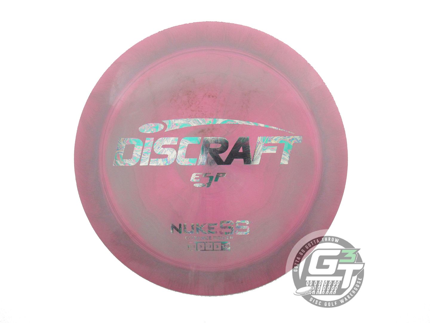 USED Discraft ESP Nuke SS 175g Pink-Gray Oil Slick Foil Distance Driver Disc