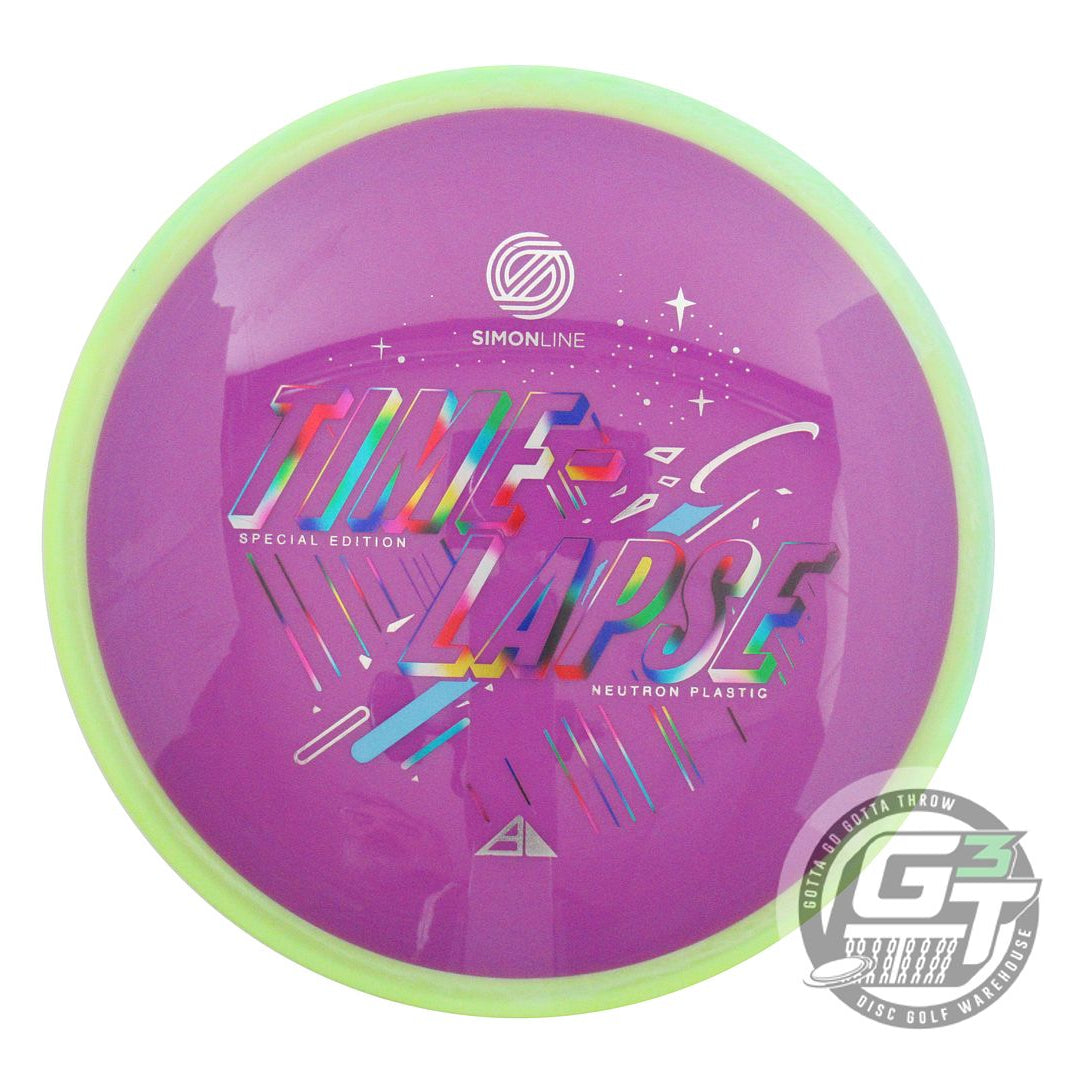 USED Axiom Discs SE Neutron Time Lapse 174g Purple Yellow Rim Driver Golf Disc
