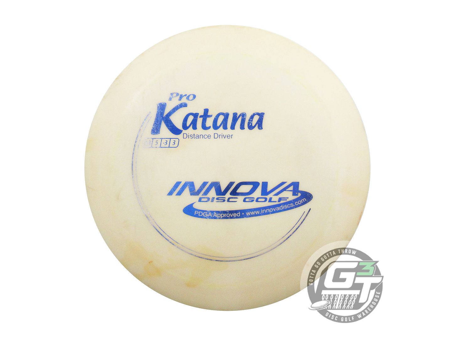 USED Innova Pro Katana 174g Ivory Blue Foil Distance Driver Golf Disc