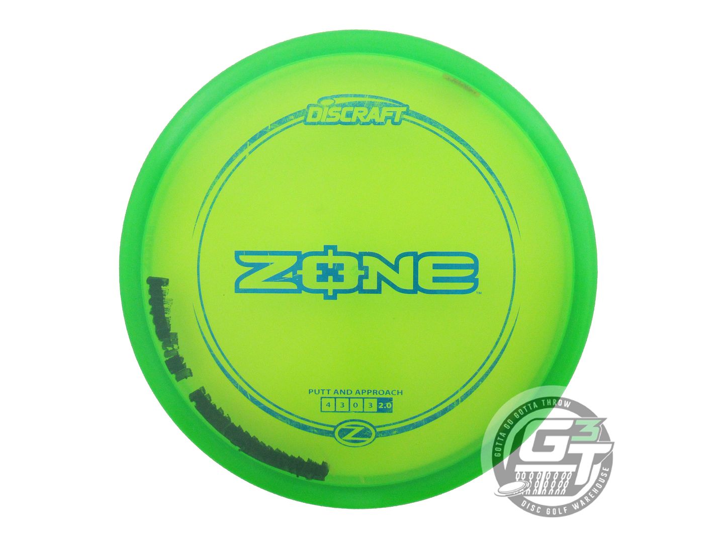 USED Discraft Z Zone 172g Lime Blue Foil Putter Golf Disc