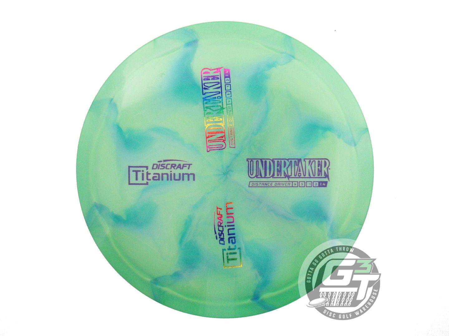 NOS Discraft X-OUT Titanium Undertaker 175g Green-Blue Driver Golf Disc