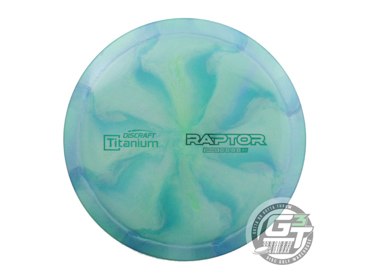 USED Discraft Titanium Raptor 175g Blue-Lime Distance Driver Golf Disc