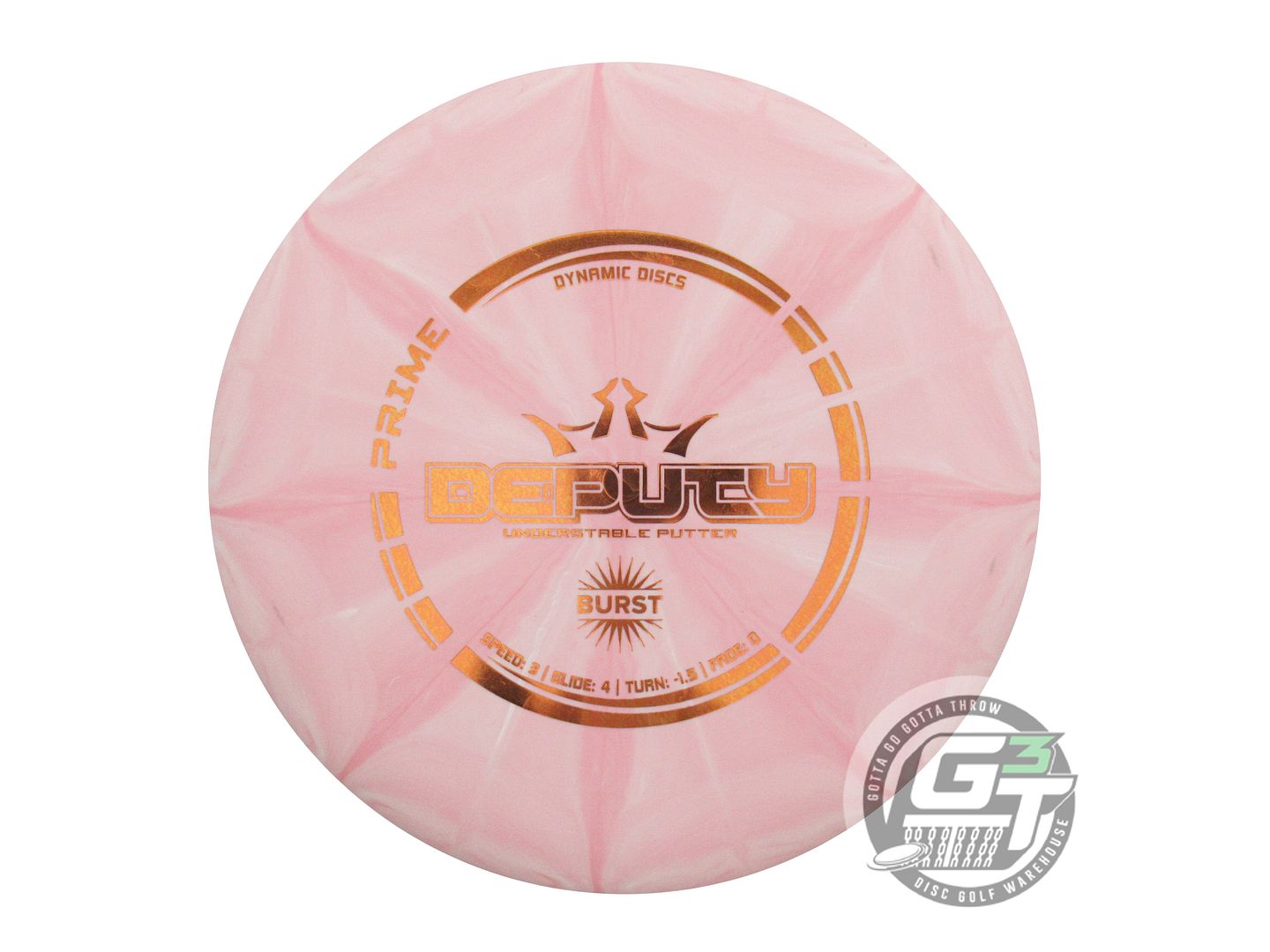 NOS Dynamic Discs Prime Burst Deputy 175g Pink Copper Foil Putter Golf Disc