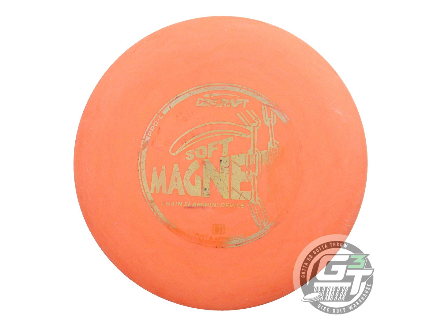 USED Discraft Pro D Soft Magnet 168g Orange Gold Holo Foil Putter Golf Disc