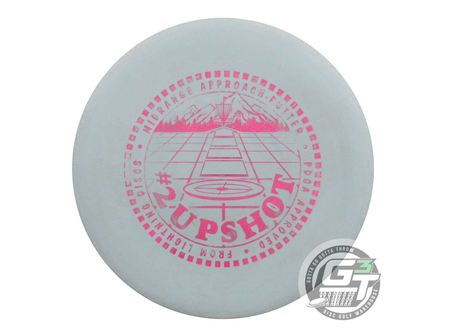 USED Lightning SureGrip #2 Upshot 174g Gray Pink Foil Putter Golf Disc