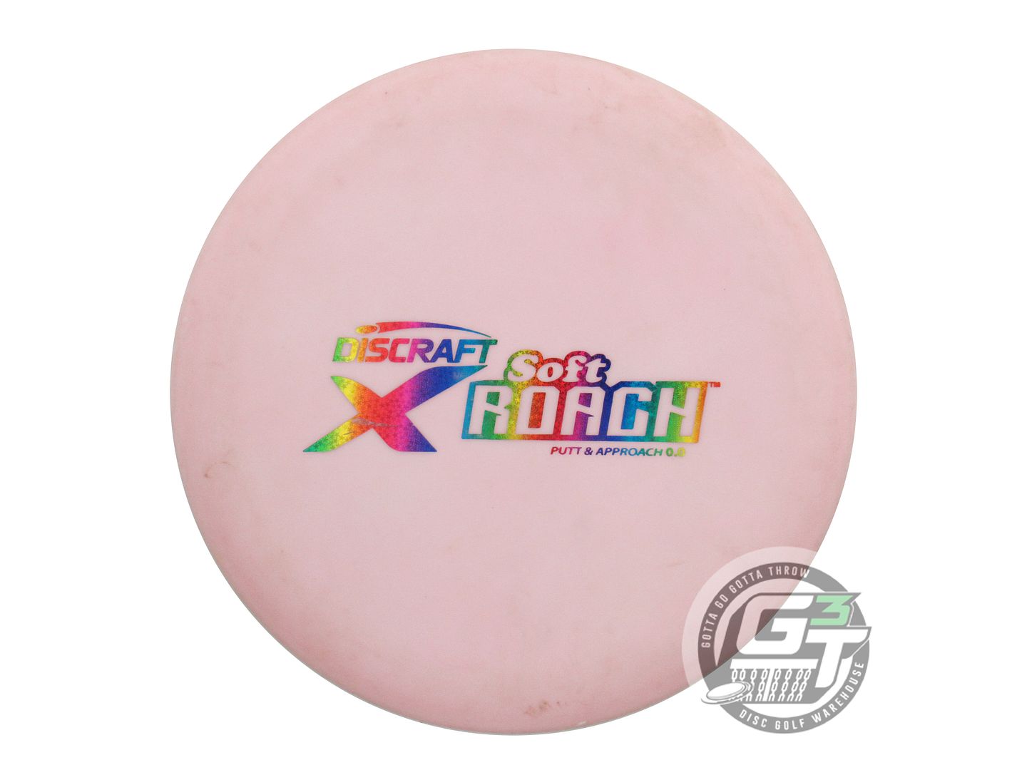 USED Discraft X Roach 176g Lt. Pink Rainbow Star Foil Putter Golf Disc
