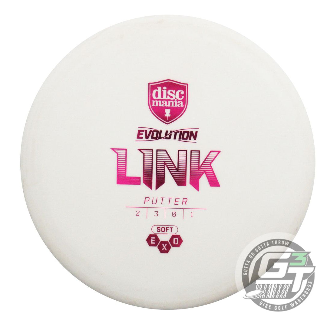 USED DiscMania EXO Soft Link 173g White Magenta Foil Putter Golf Disc