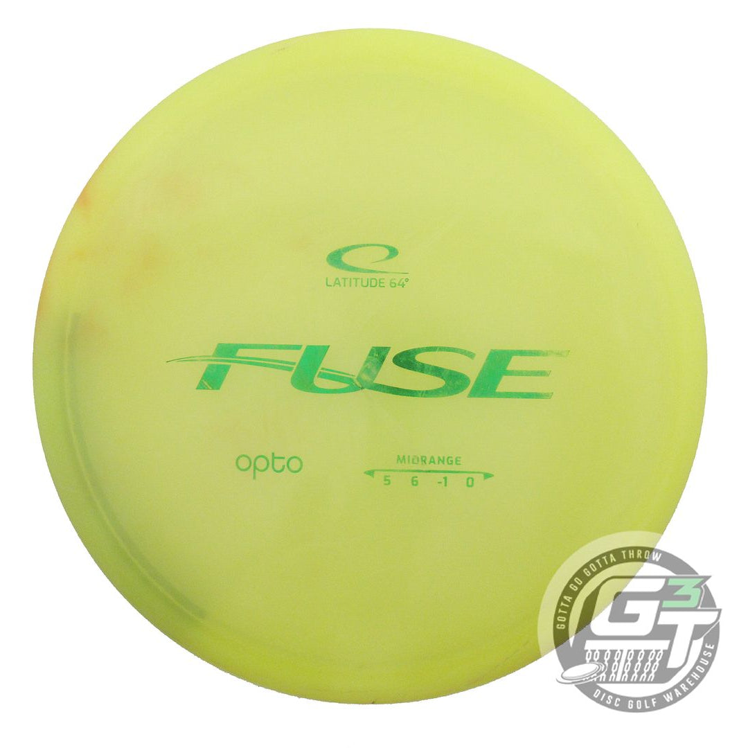USED Latitude 64 Opto Fuse 175g Yellow Green Foil Midrange Golf Disc