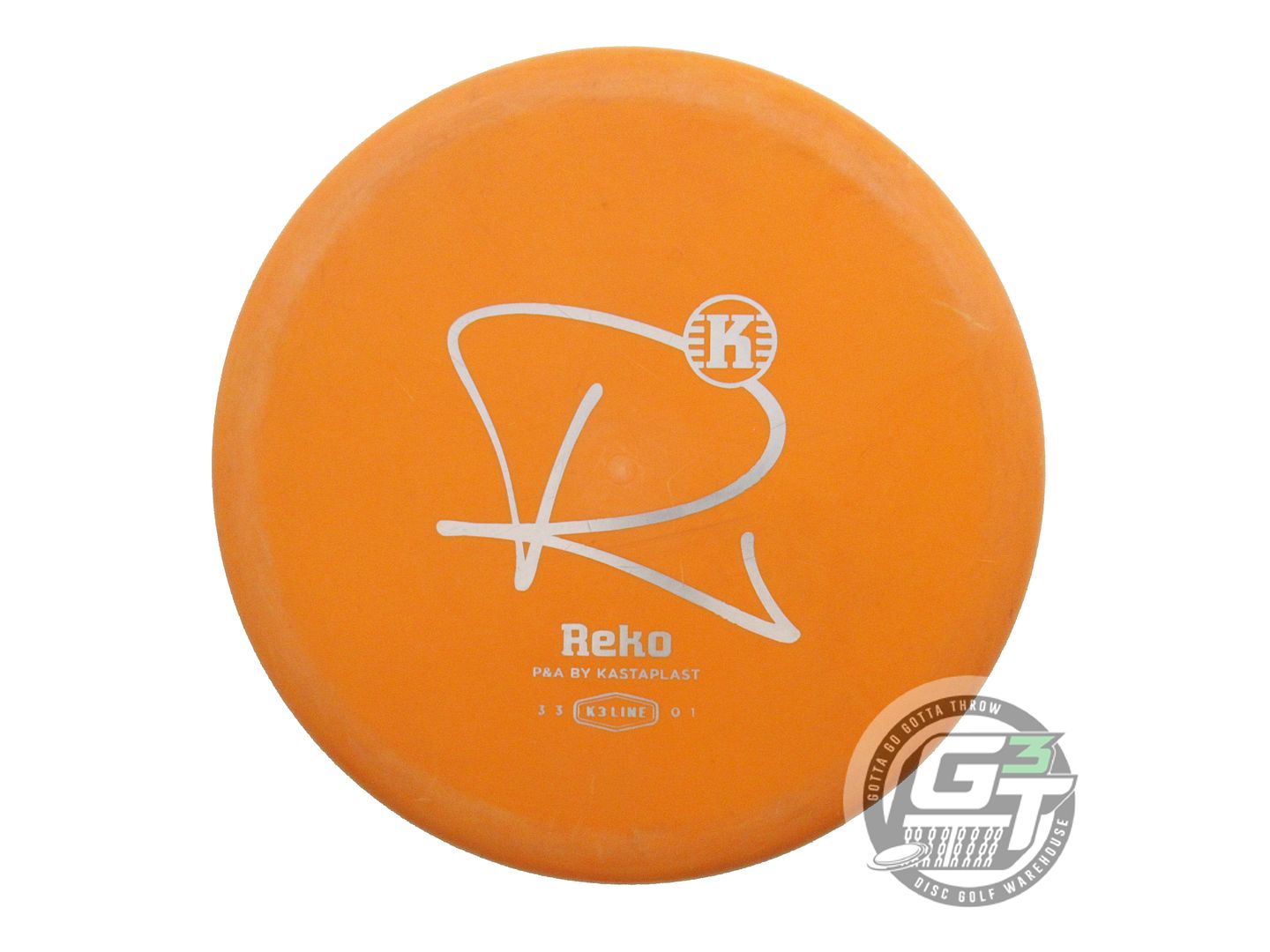 USED Kastaplast K3 Reko 173g Orange Silver Foil Putter Golf Disc