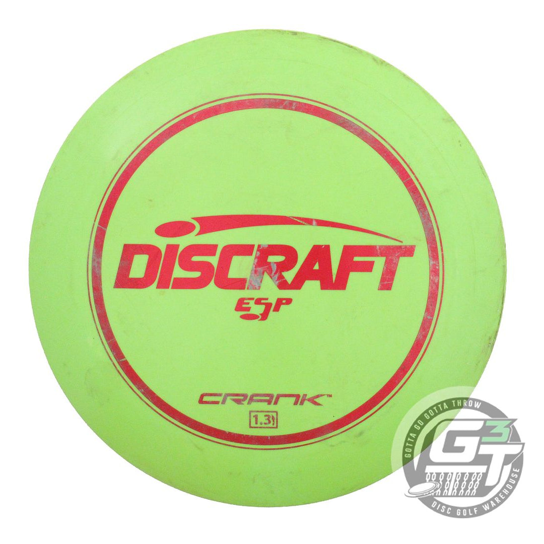 USED Discraft ESP Crank 174g Lime Red Foil PFN Distance Driver Golf Disc
