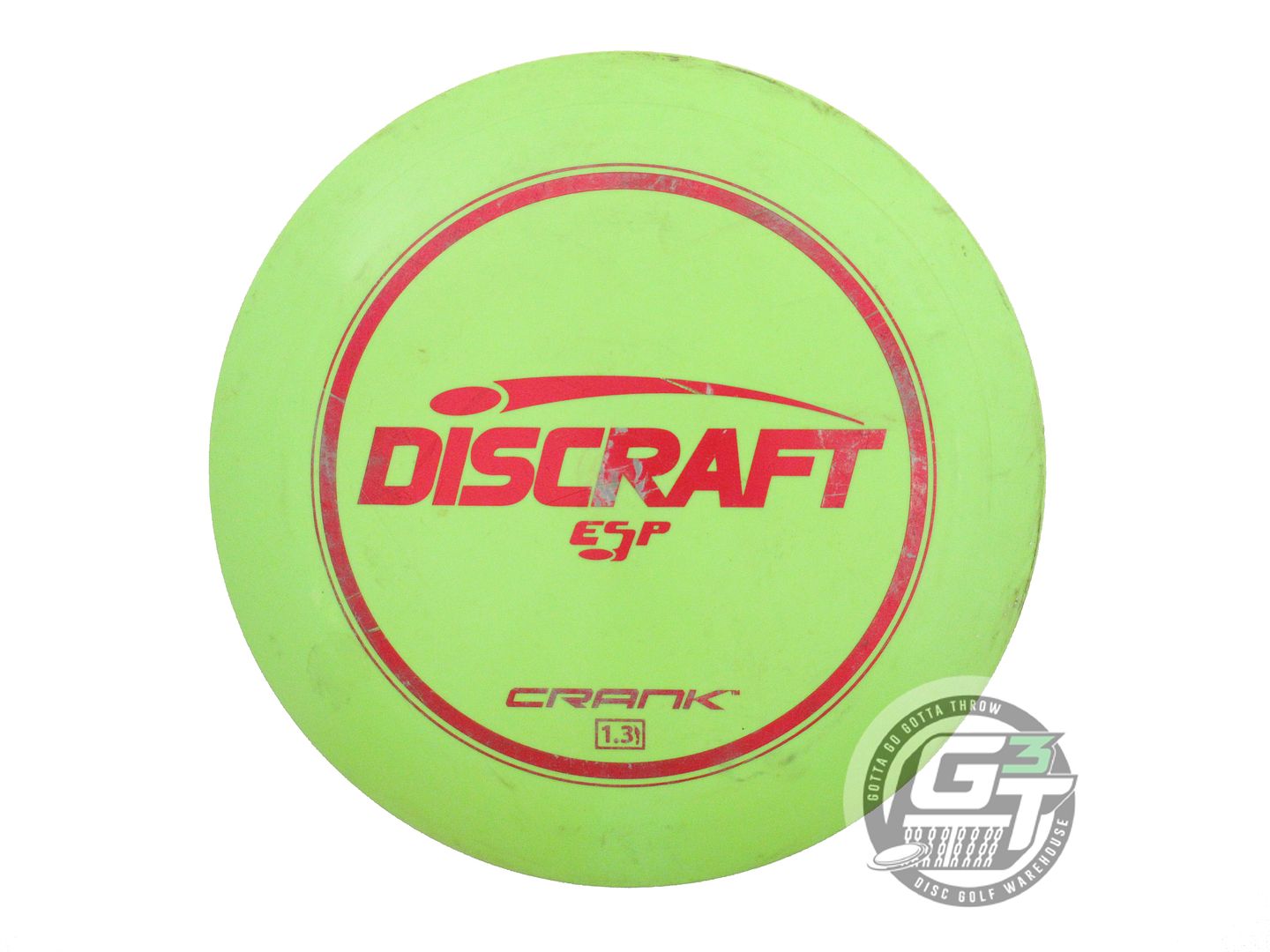 USED Discraft ESP Crank 174g Lime Red Foil PFN Distance Driver Golf Disc