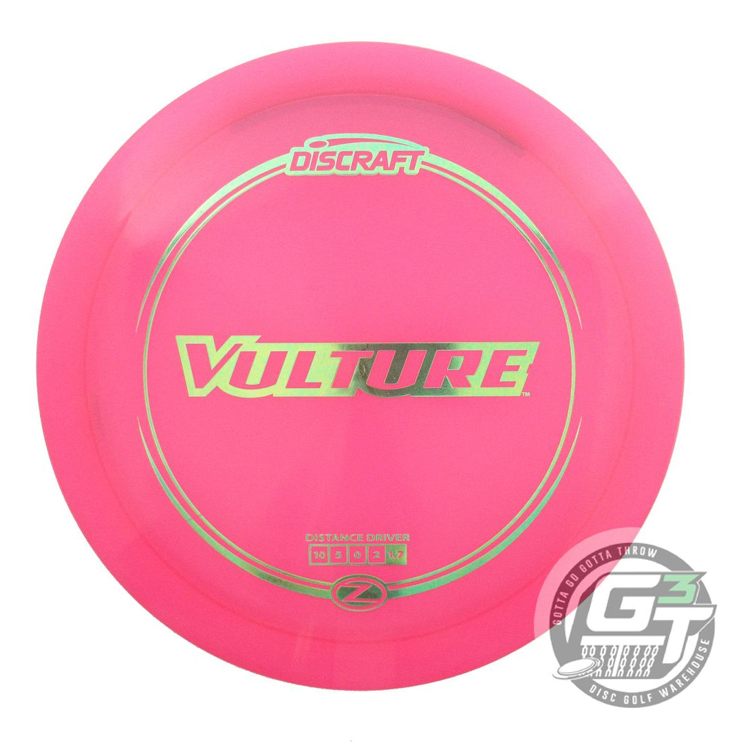 USED Discraft Z Vulture 166g Pink Green Foil Distance Driver Golf Disc