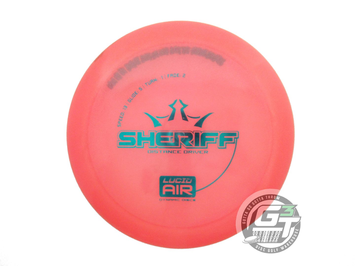 USED Dynamic Discs Lucid AIR Sheriff 165g Pink Teal Foil Distance Driver Disc