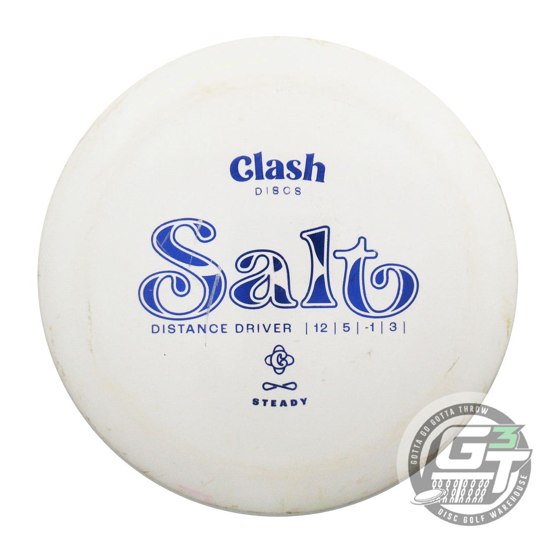 USED Clash Discs Steady Salt 174g White Blue Foil Distance Driver Golf Disc
