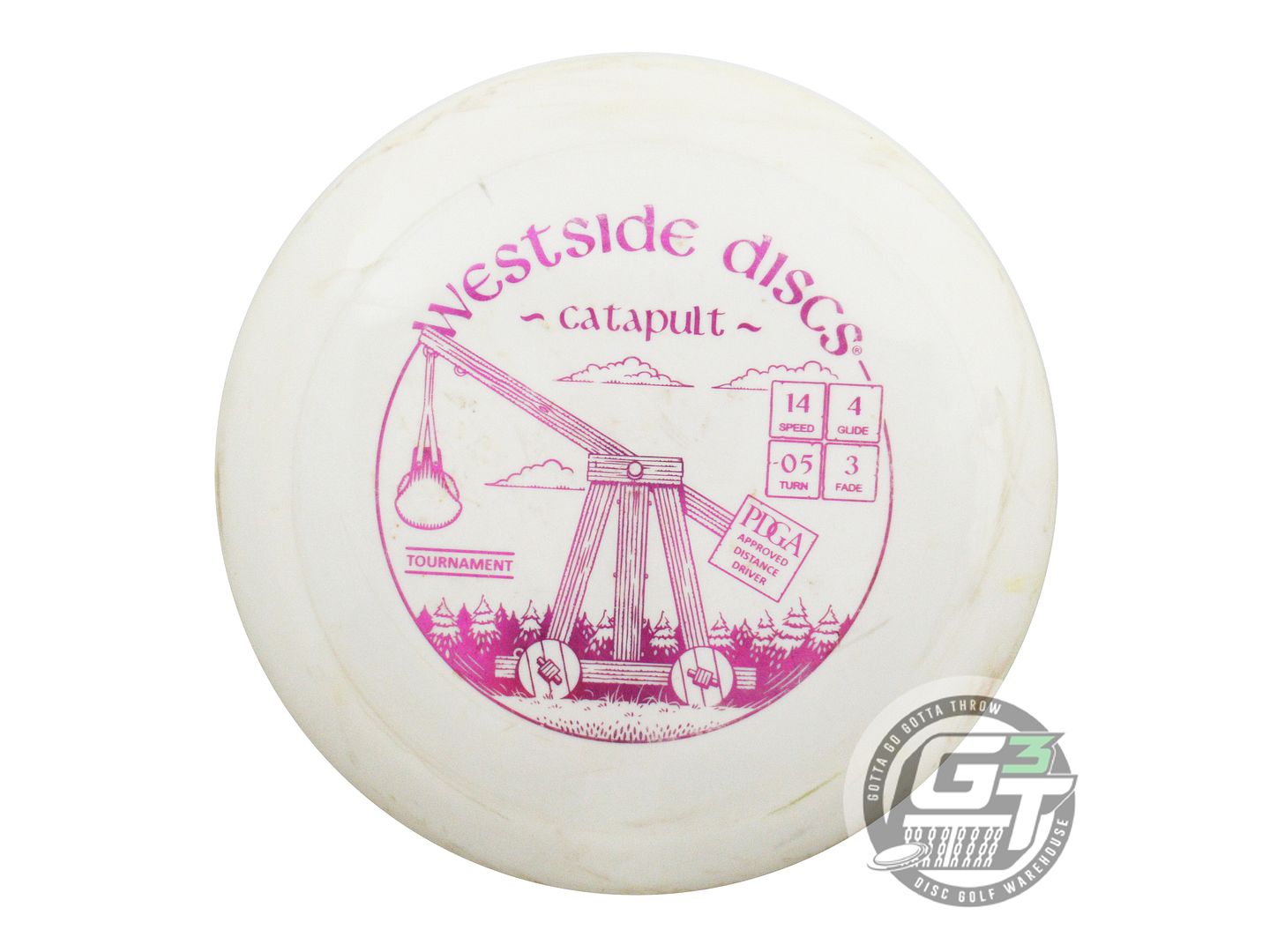 USED Westside Discs Tournament Catapult 173g White Magenta Foil Driver Golf Disc