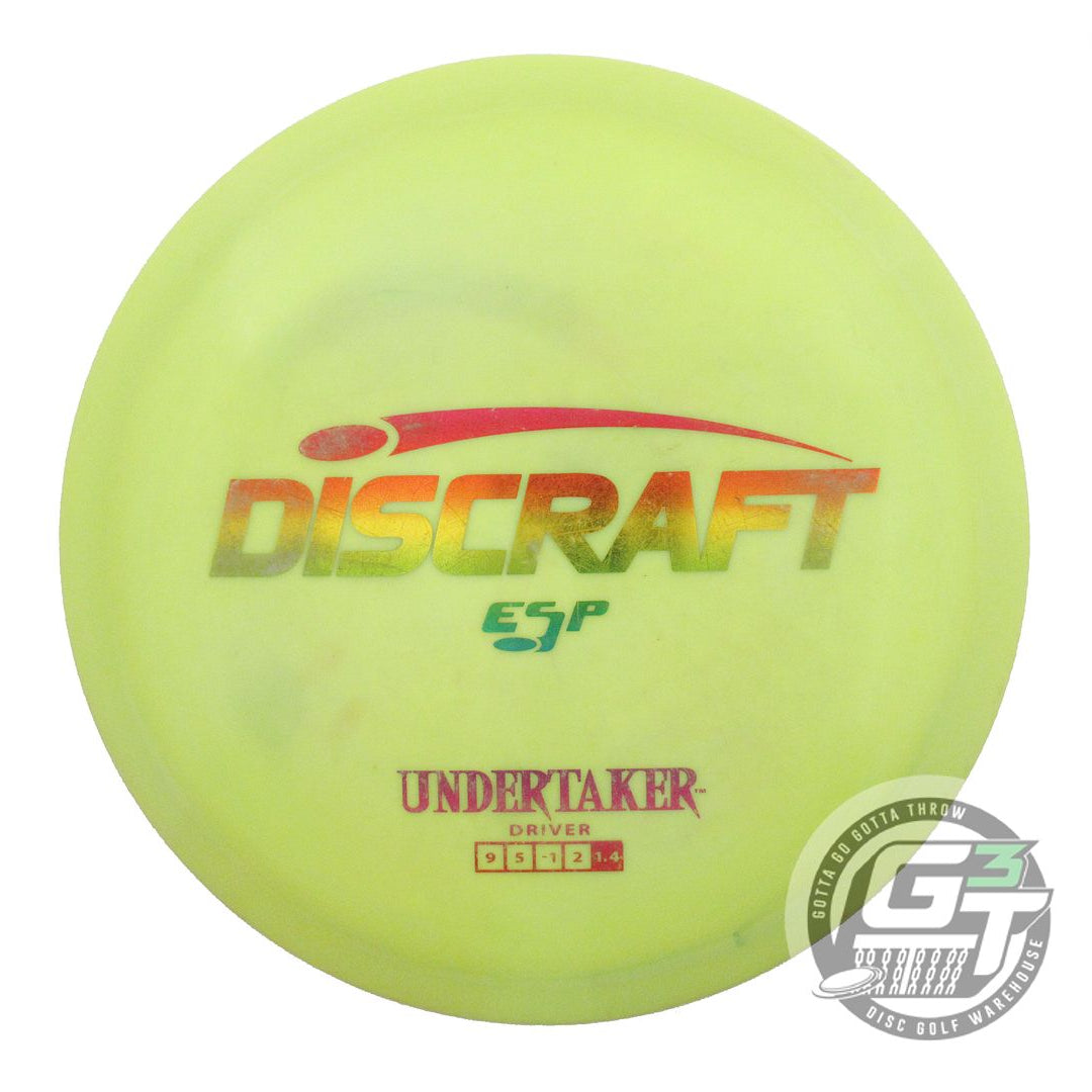 USED Discraft ESP Undertaker 176g Lime Rainbow Foil Distance Driver Golf Disc