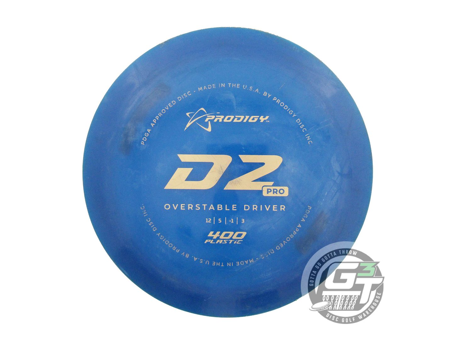 USED Prodigy Discs 400 Spectrum D2 Pro 173g Blue Gold Stamp Distance Driver Disc
