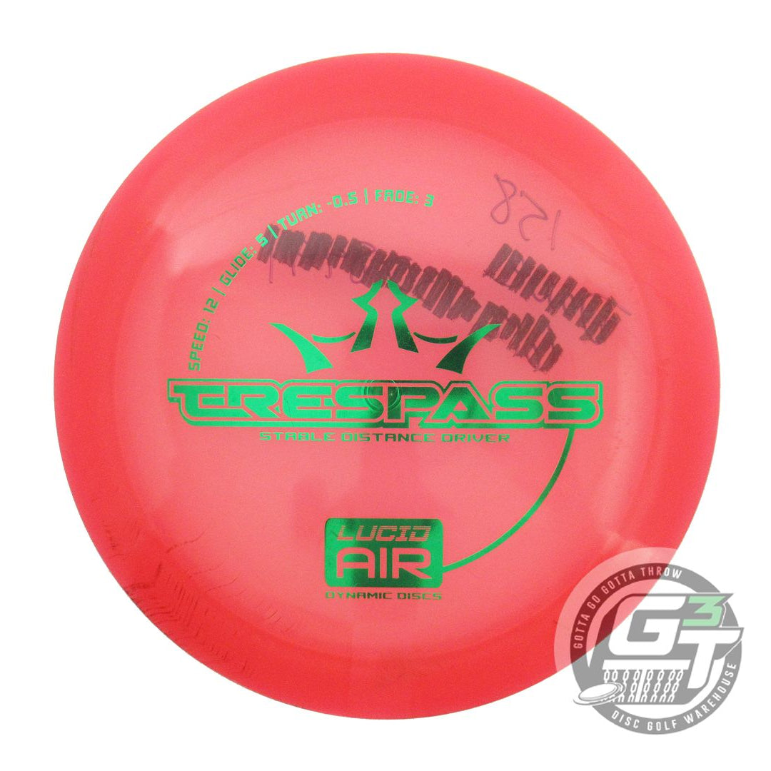 USED Dynamic Discs Lucid AIR Trespass 157g Pink Green Foil Distance Driver Disc