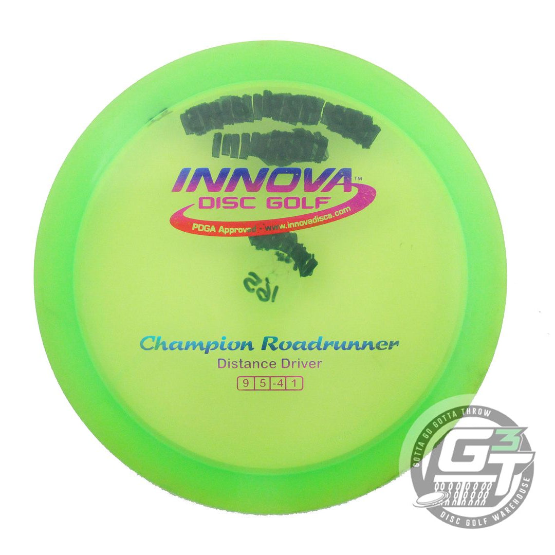 USED Innova Champion Roadrunner 165g Lime Rainbow Foil Distance Driver Golf Disc