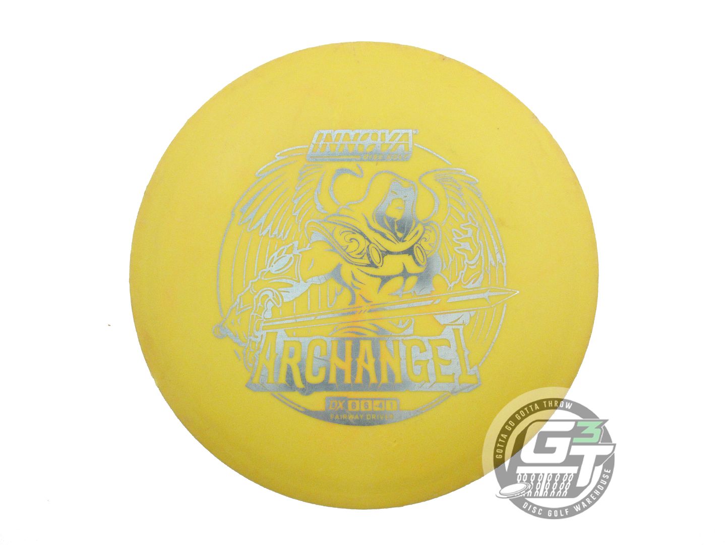 USED Innova DX Archangel 145g Yellow Silver Foil Distance Driver Golf Disc