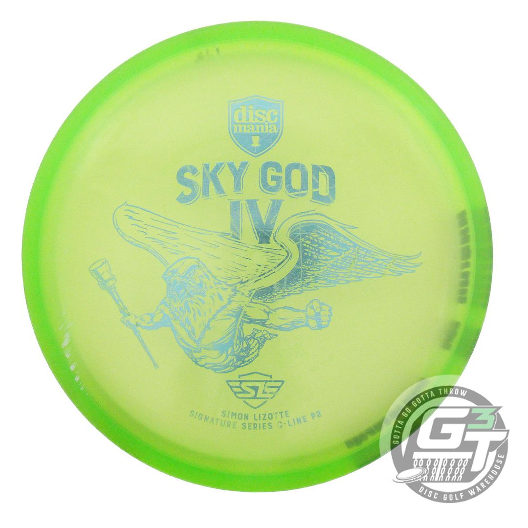 USED DiscMania SKY GOD 4 C-Line P2 175g Lime Aqua Foil A Putter Golf Disc
