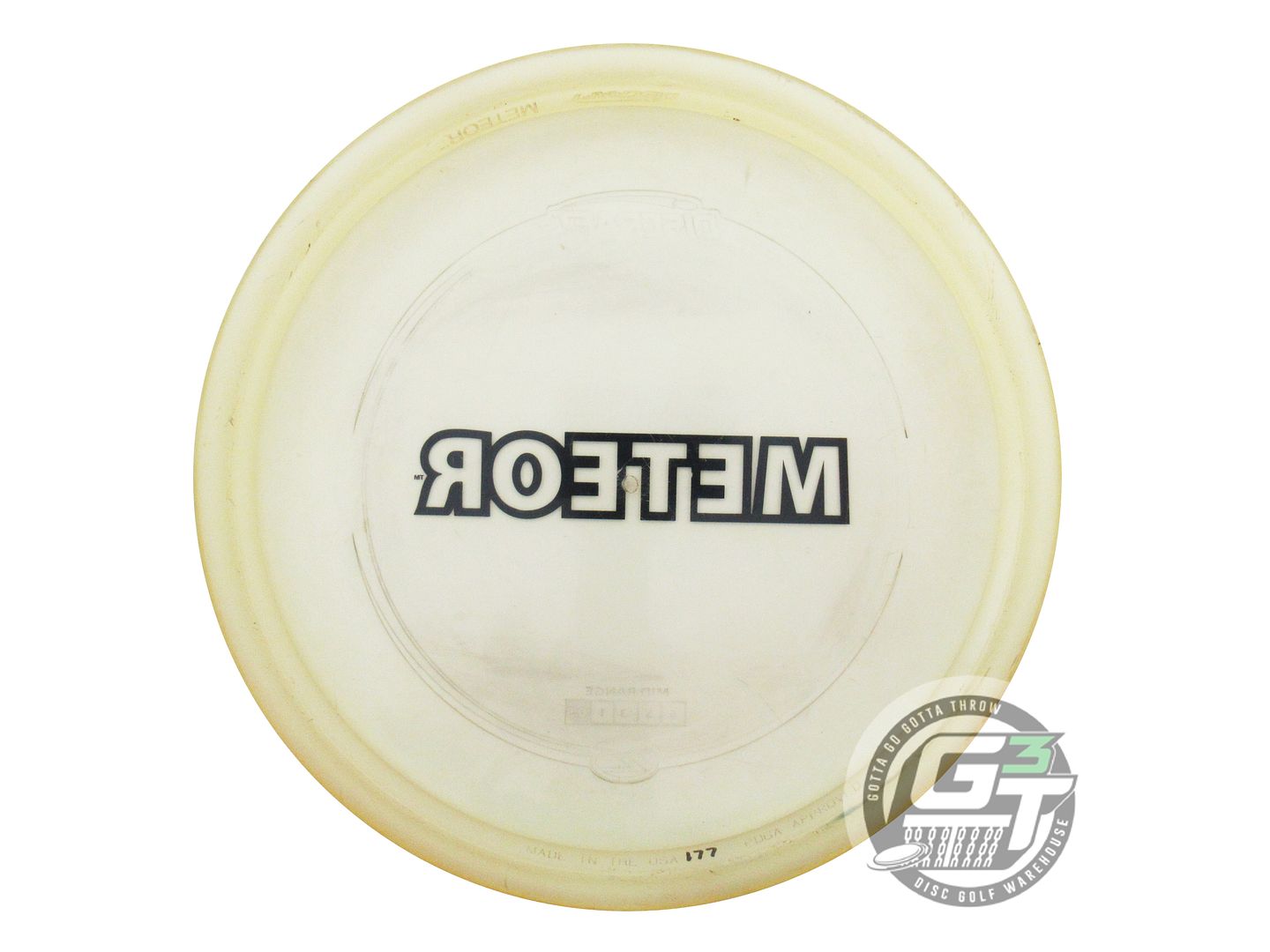 USED Discraft Z Meteor 177g Clear Black Stamp Midrange Golf Disc