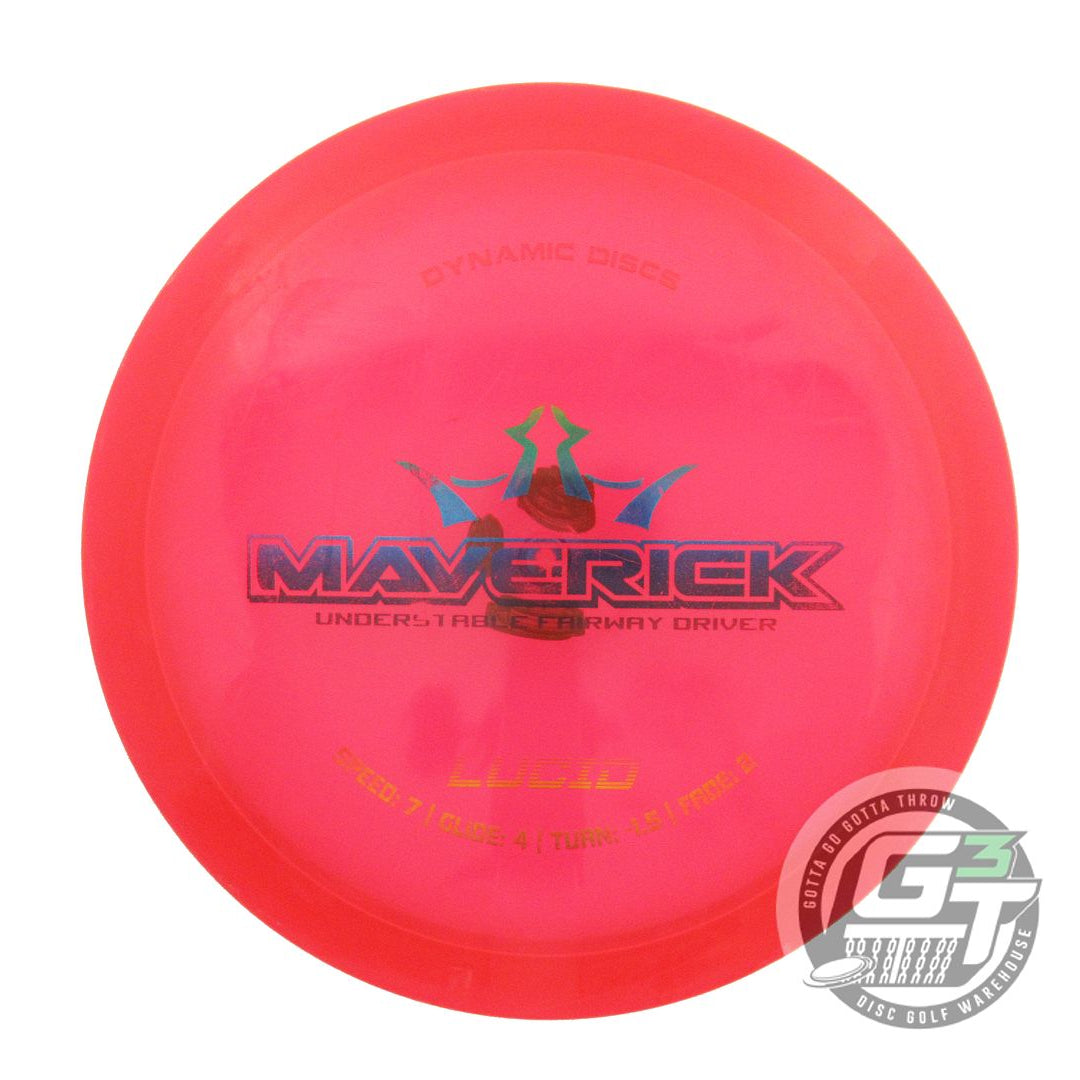 USED Dynamic Discs Lucid Maverick 173g Red Rainbow Foil Distance Driver Disc