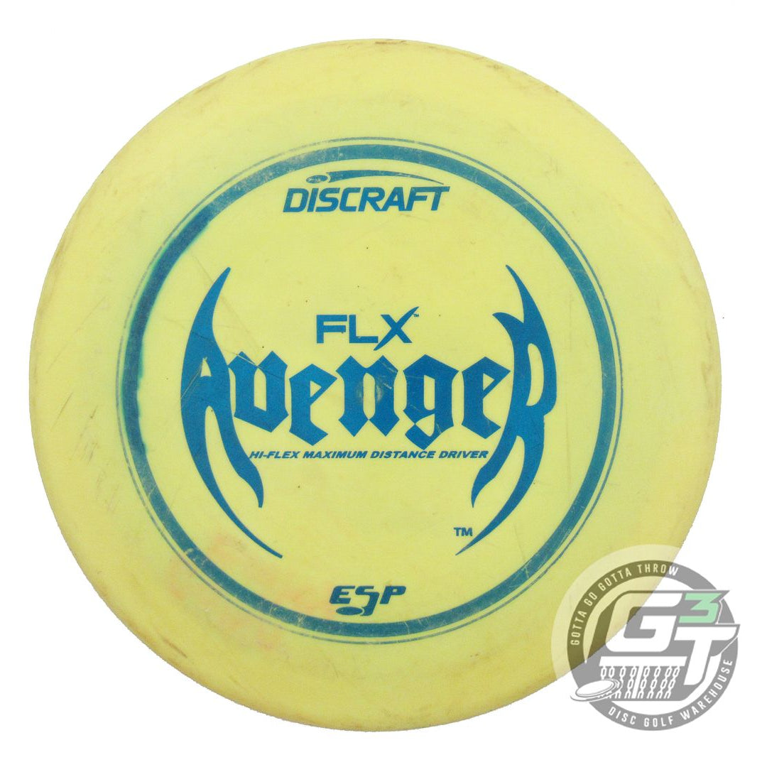 USED Discraft ESP FLX Avenger 174g Yellow Blue Foil Distance Driver Golf Disc