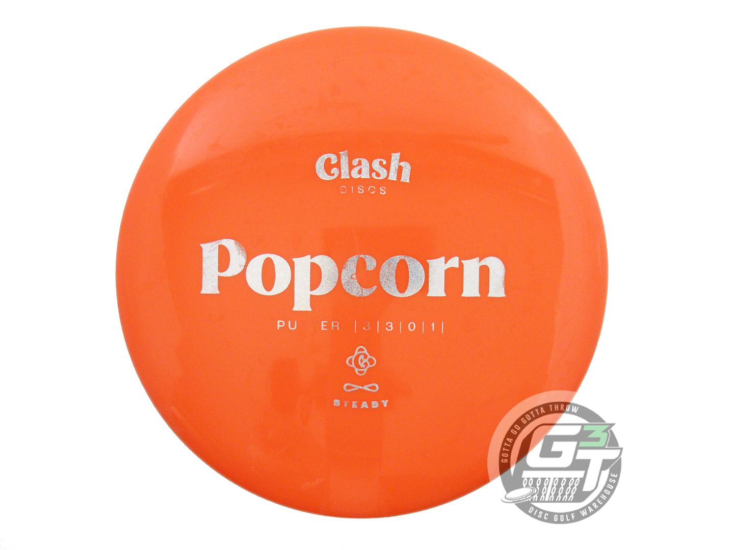 USED Clash Discs Steady Popcorn 176g Orange Glitter Foil Putter Golf Disc