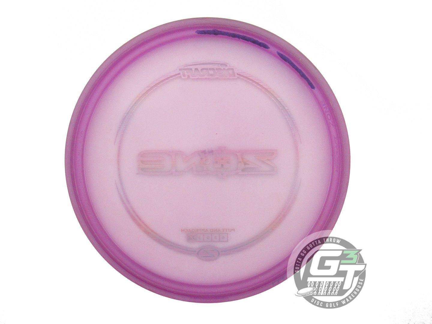 USED Discraft Z Zone 174g Purple Rainbow Laser Foil Putter Golf Disc