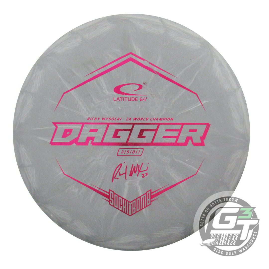 USED Latitude 64 Zero Hard Burst Dagger 176g Gray Magenta Foil Putter Golf Disc