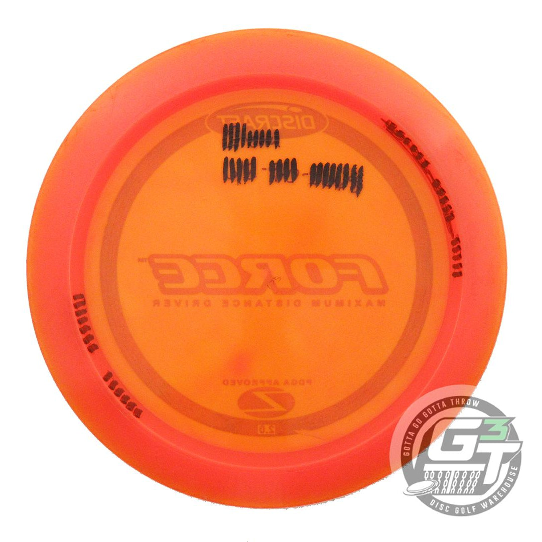 USED Discraft Z Force 175g Orange Green Foil PFN Distance Driver Golf Disc