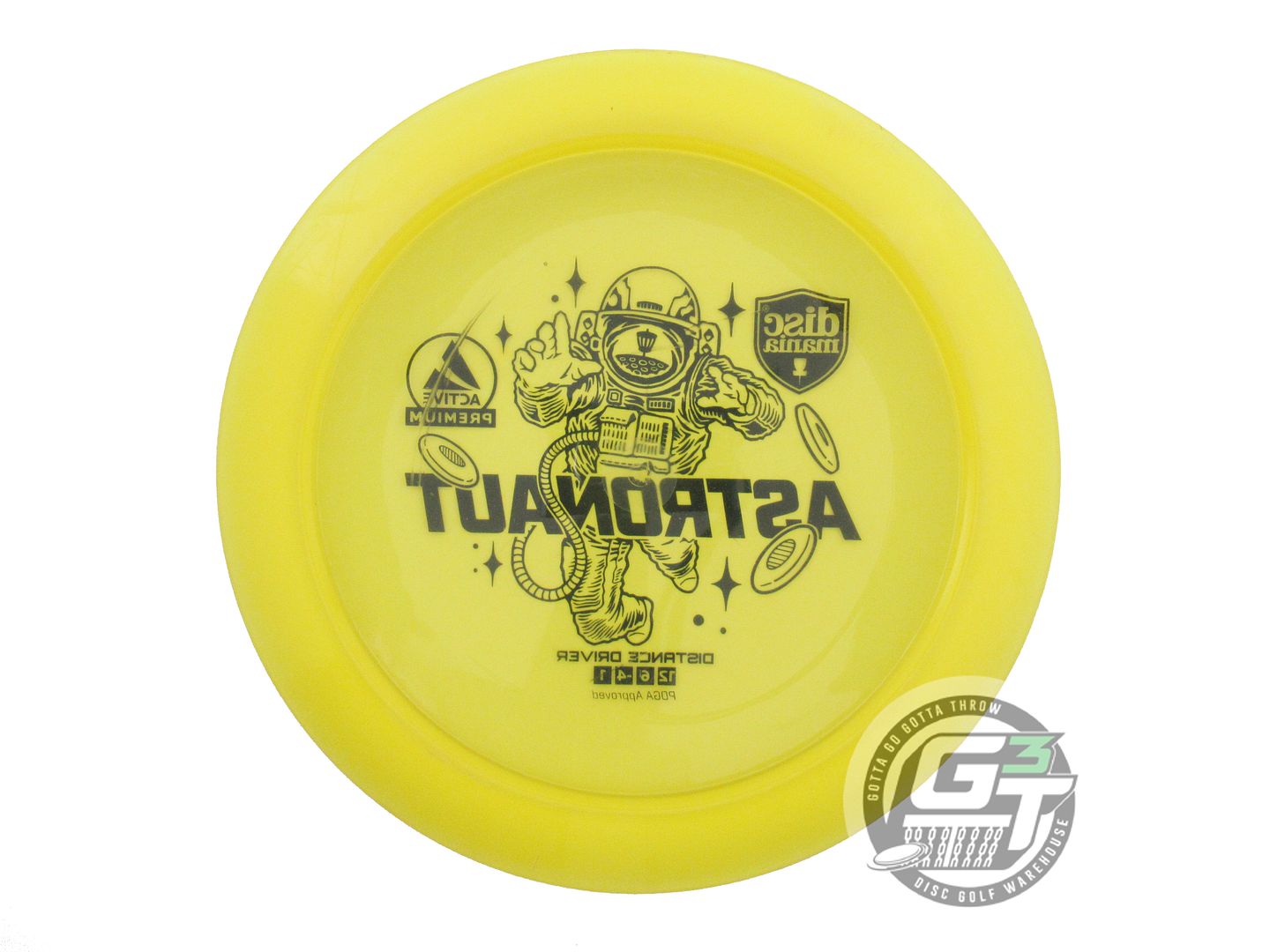 USED DiscMania Active Premium Astronaut 174g Yellow Black Stamp A Driver Disc