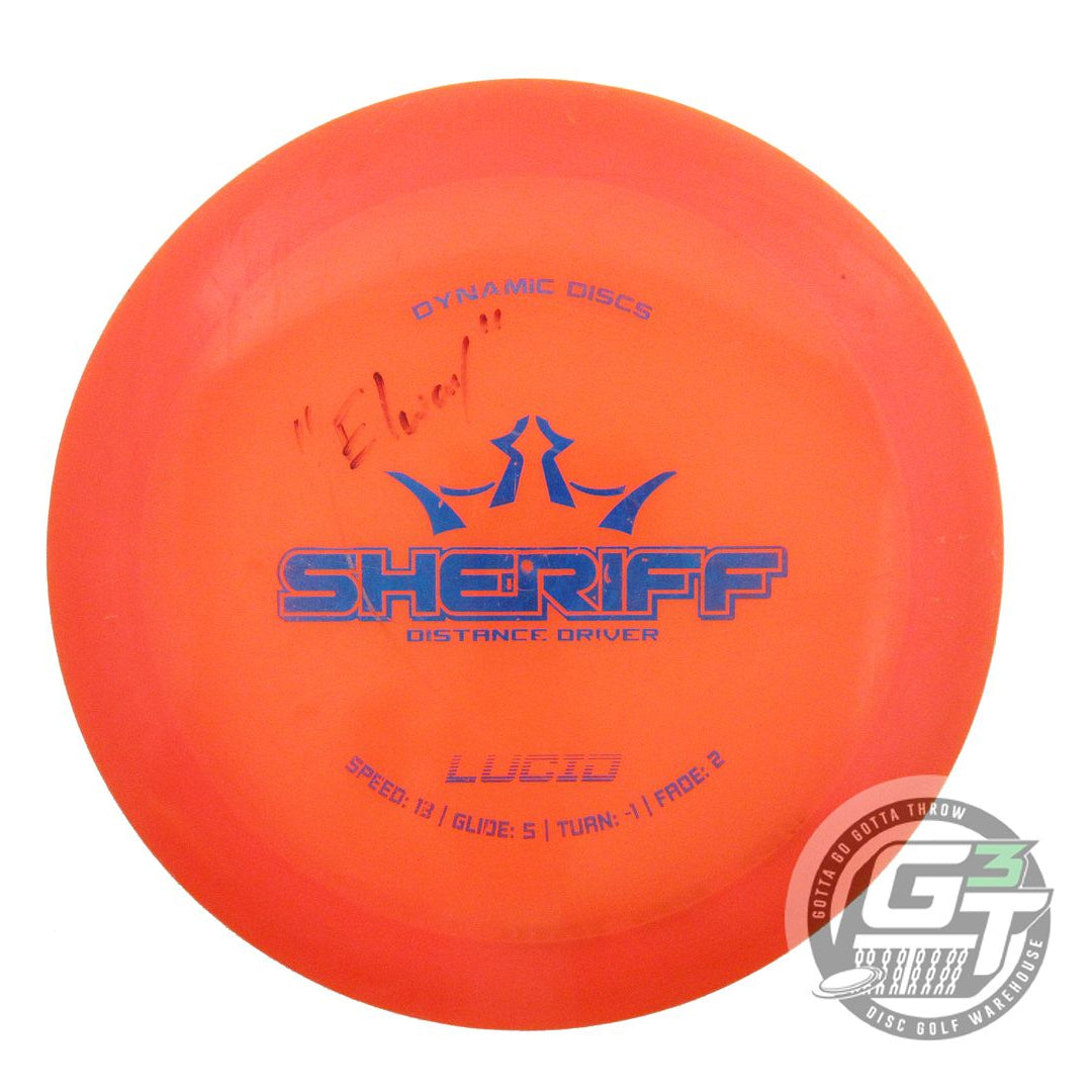 USED Dynamic Discs Lucid Sheriff 168g Orange Blue Shatter Distance Driver Disc