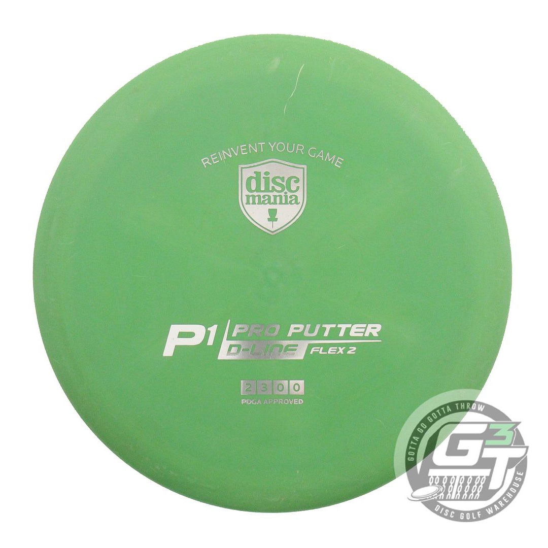 USED DiscMania D-Line Flex 2 P1 173g Green Silver Foil Putter Golf Disc