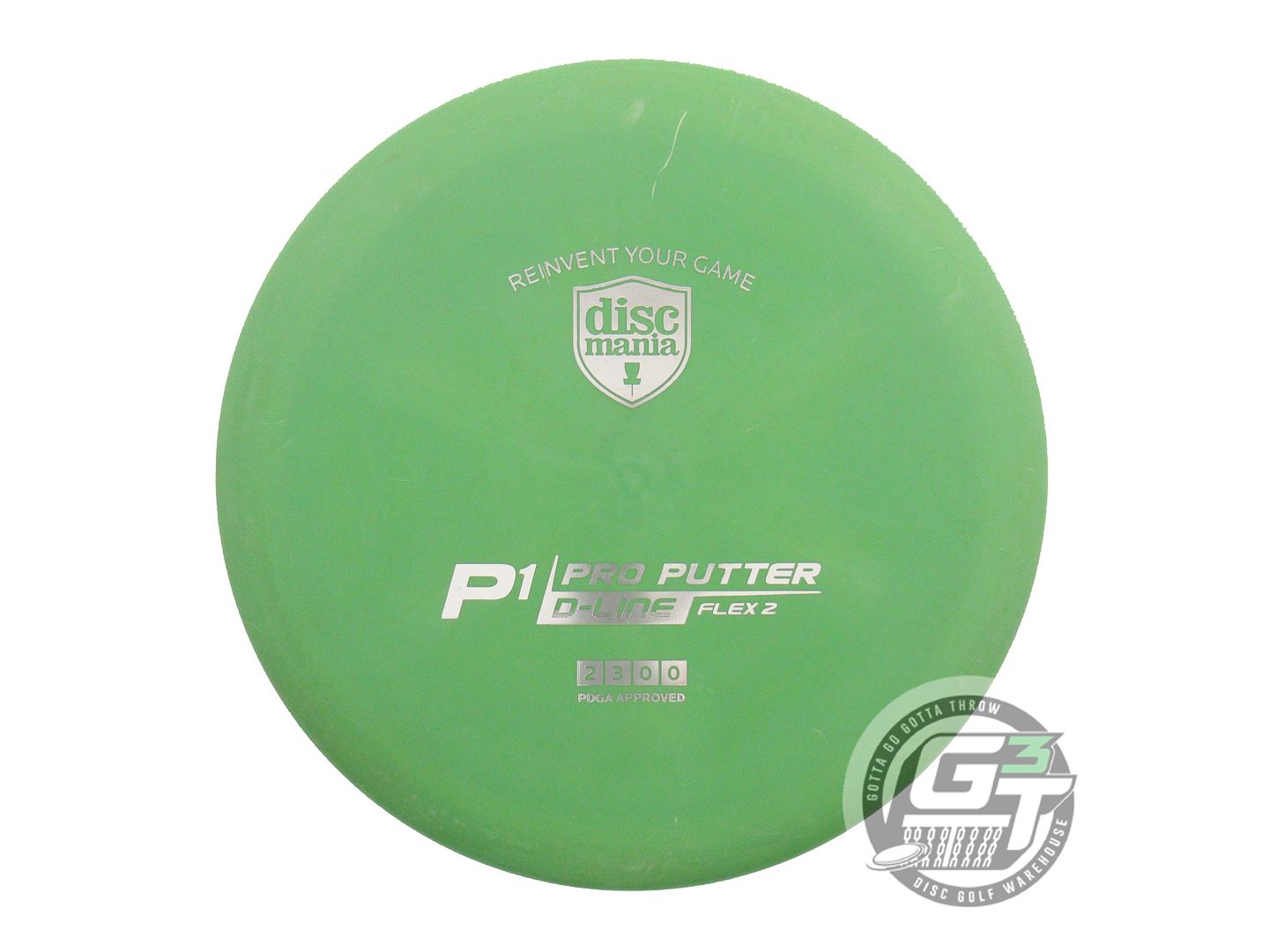 USED DiscMania D-Line Flex 2 P1 173g Green Silver Foil Putter Golf Disc