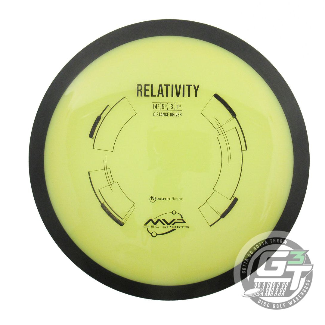 USED MVP Disc Sports Neutron Relativity 173g Yellow Distance Driver Golf Disc