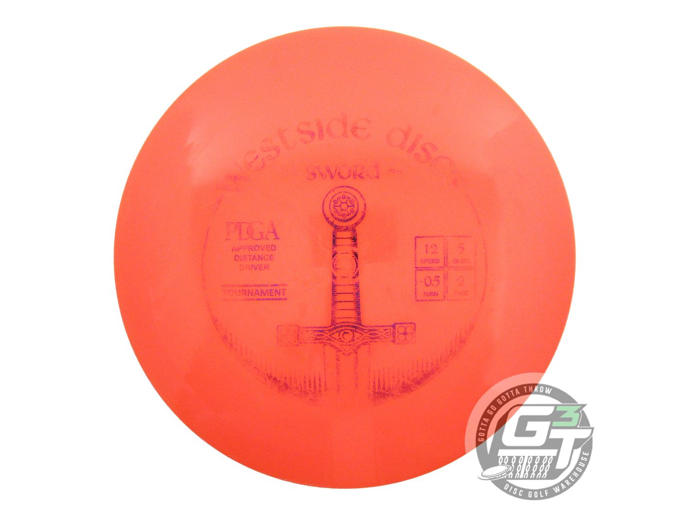 USED Westside Discs Tournament Sword 173g Orange Purple Foil Driver Disc