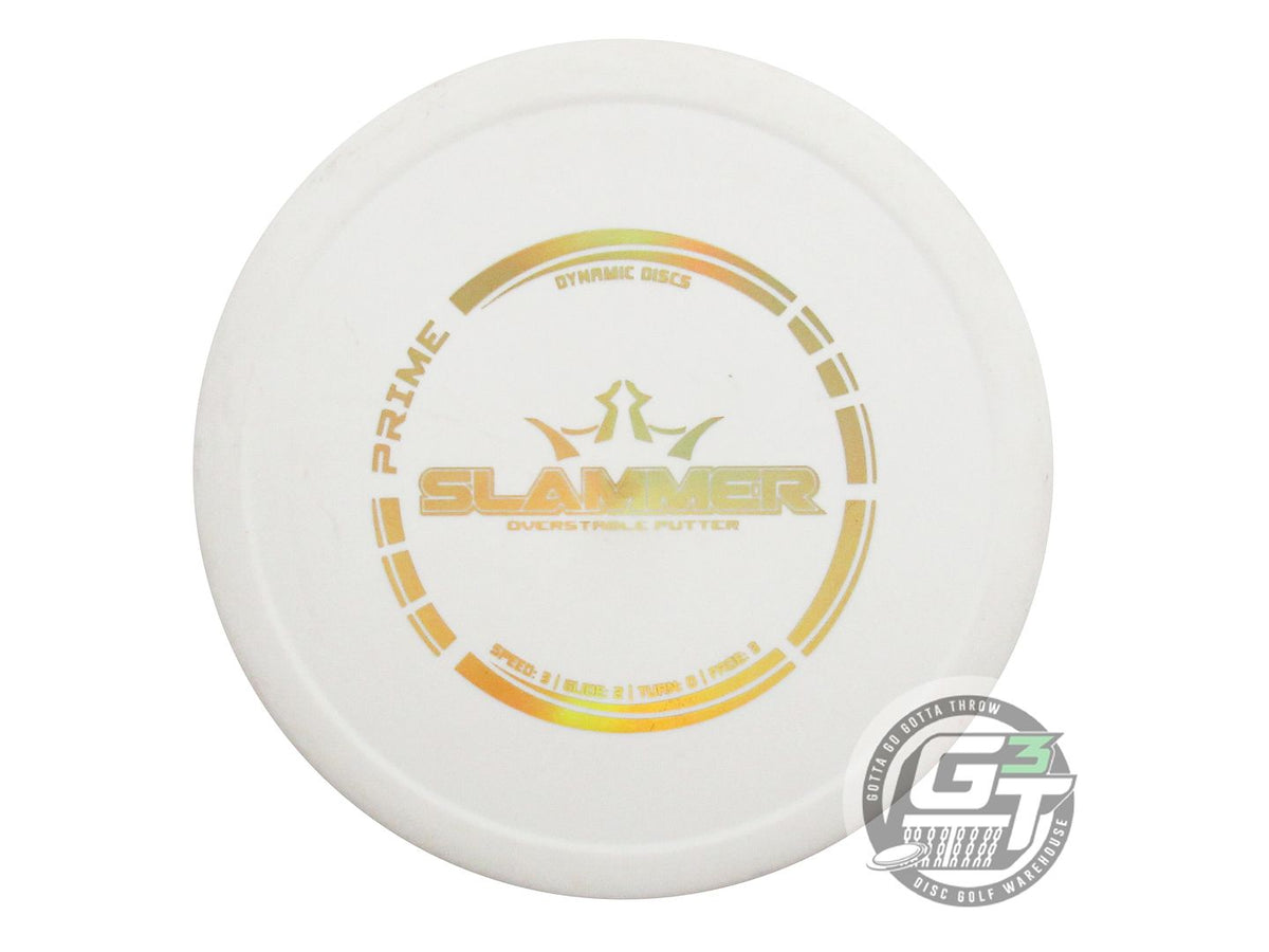 USED Dynamic Discs Prime Slammer 175g White Gold Holo Foil Putter Golf Disc