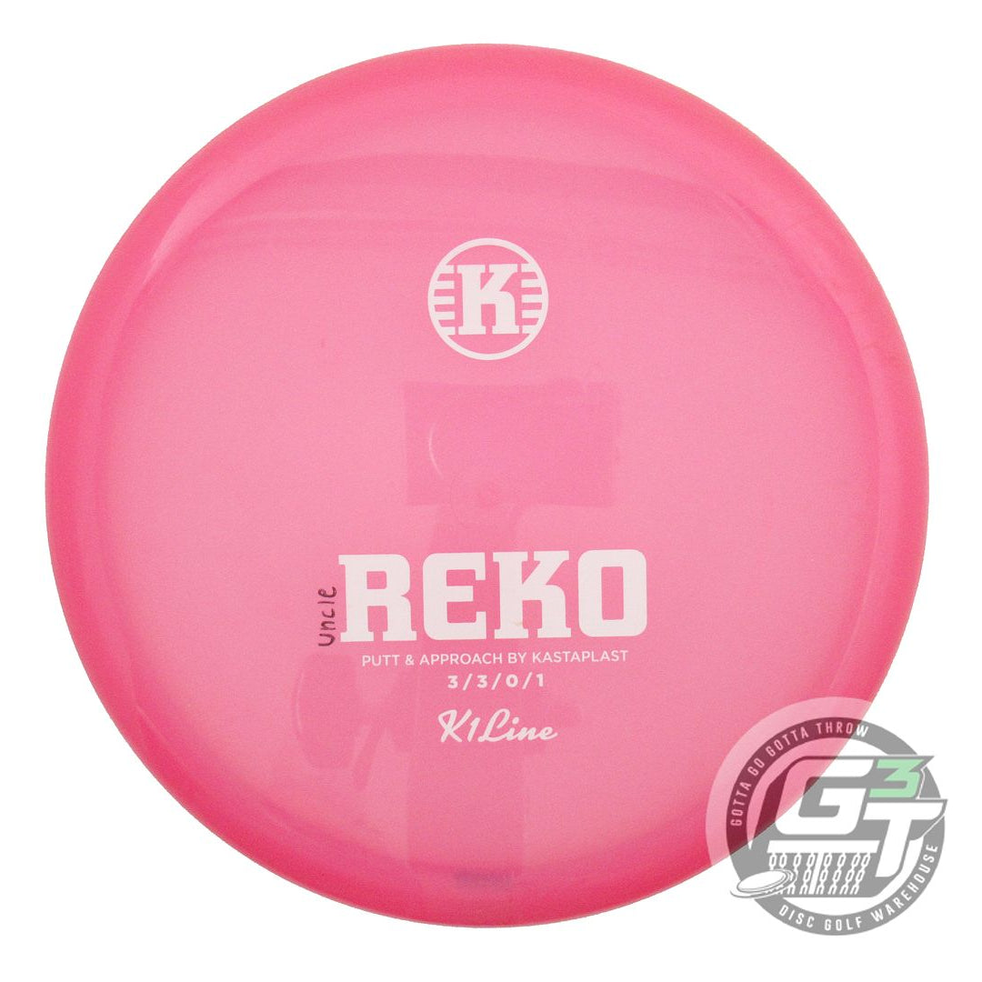 USED Kastaplast K1 Reko 174g Pink White Stamp Putter Golf Disc